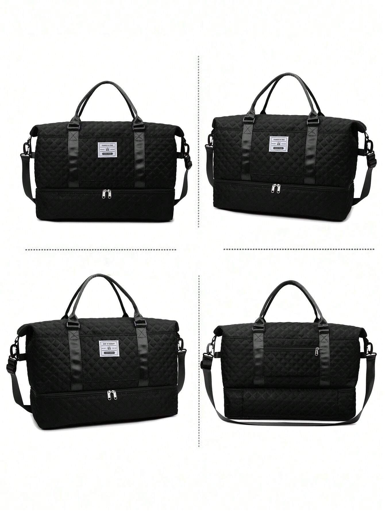 2PCS Large Capacity Travel Duffel Bag, Wet and Dry Separation Fitness Bag, Weekend Overnight Shoulder Bag, Hospital Necessary Mommy Bag, Travel Bag, Holiday Bag, Weekend Bag, Overnight Bag, with a Pull Bar Bag, with Shoe Storage, Boarding Bag, Cosmetics Storage Bag for Suitcase Gym Bag Duffle Bag for Luggage Carry on Bag College Bag Luggage Bags Weekender Bag Hospital Bag Winter Bag for School School Accessories School Stuff